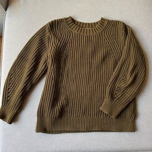 Everlane Olive Green Chunky Sweater